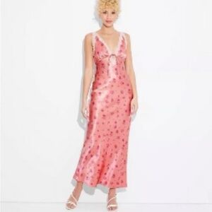 Wild Fable Pink Floral Maxi Dress Lace Trim
Satin Slip Evening Party Dress Large